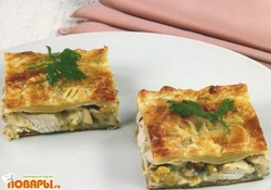 Рецепт: Пирог с курицей и грибами