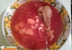 Рецепт: Борщ с фасолью и свеклой