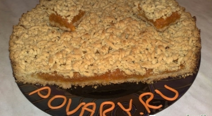 Тертый пирог с тыквой