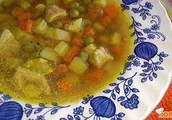 Рецепт: Суп с консервированным горошком