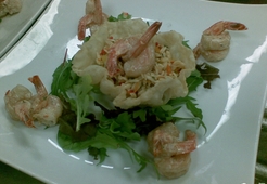 Салат "pâtes-crevettes"