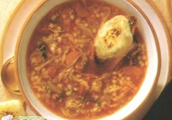 Рецепт: Овощной суп с сырными тостами