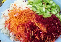 Салат из свеклы и зеленых томатов