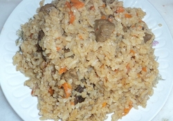 Рецепт: Говядина тушеная с рисом