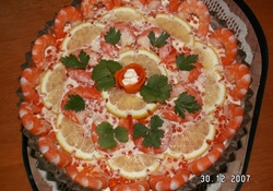 Рецепт: Салат "Креветки под шубой"