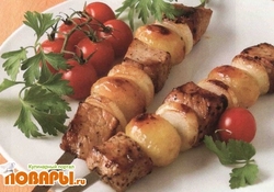 Рецепт: Шашлык из свинины с картофелем