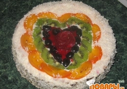 Рецепт: Творожно-кокосовые брауни с вишнями