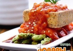 Рецепт: Тофу на аспарагусе 