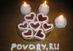 Рецепт: Пирожное "Валентинки"