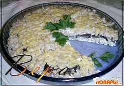 Грибная запеканка с перловкой