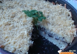 Рецепт: Запеканка из макарон с грибами