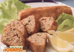 Рецепт: Рыбные колбаски