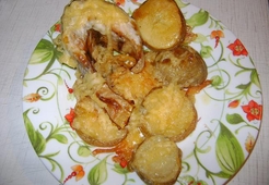 Горбуша, запеченная с картошкой