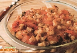 Рецепт: Баклажаны, запеченные с помидорами