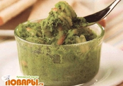 Рецепт: Креветки в зеленом соусе