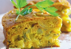 Торт с рубленой рыбой и карри