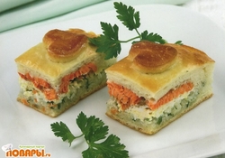 Рецепт: Пирог с семгой и рисом