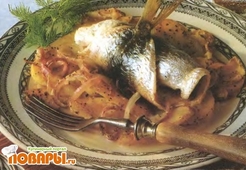 Печеные селедочные рулеты