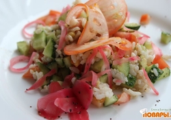 Рецепт: Салат с авокадо и рисом