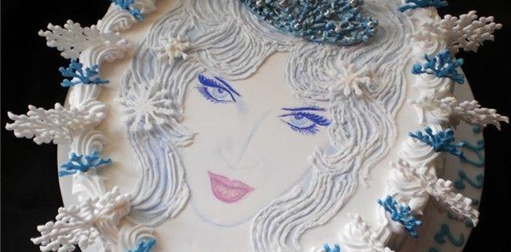 Шаг №6 Торт "Снежная королева в волшебном зеркале" от natasha41