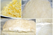 Шаг 2: Сложить тесто втрое и придавить …