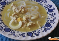 Рецепт: Суп куриный с Ширатаки (Диета Дюкан).ЧБ