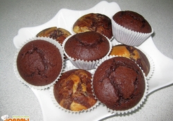 Рецепт: Цветущие пестрые маффины