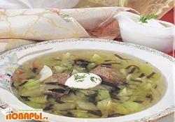 Рецепт: Щи из капусты с папоротником