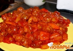 Рецепт: Кисло-сладкий соус с ананасами