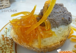 Рецепт: Паштет из куриной печени с апельсиновым конфитюром