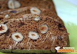 Рецепт: Бискотти на сгущёнке с орехами и изюмом 