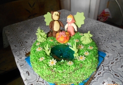 Торт Панчо с персиками