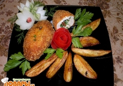 Рецепт: Котлеты куриные фаршированные 