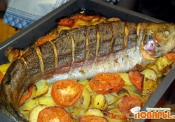 Рецепт: Форель запеченная с имбирем