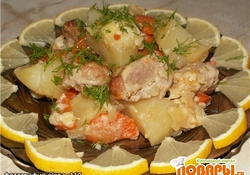 Рецепт: Картошка со свининой "Вкуснее не бывает"