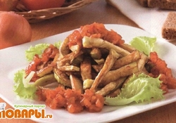 Рецепт: Закуска горячая из баклажанов