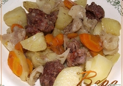 Рецепт: Овощи с мясом в рукаве