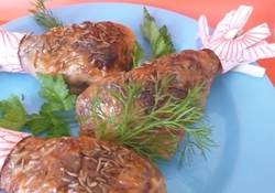 Рецепт: Куриные ножки, фаршированные кедровыми орешками