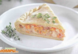 Рецепт: Паровой пирог с кроликом и ветчиной  