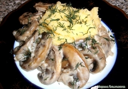 Рецепт: Грибные ломтики в ароматном соусе