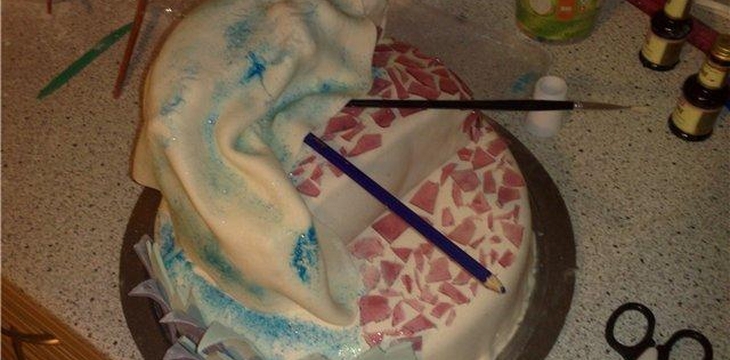 Шаг №7 Торт "В замке Снежной королевы" от darya1987