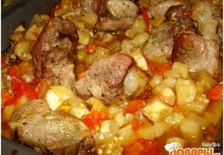 Запеченные овощи с мясом