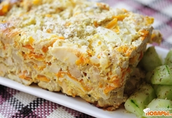 Запеканка с филе курицы и яйцами