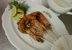 Рецепт: Тигровые креветки с острым соусом