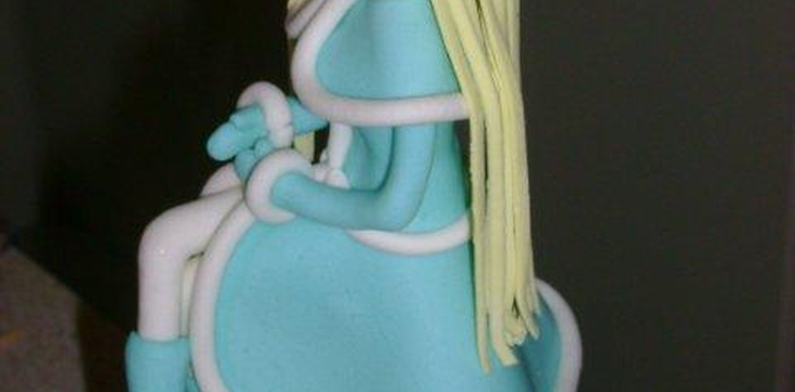 Шаг №16 МК Снегурочка из мастики от Annula