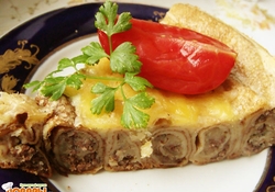 Рецепт: Блинный пирог с мясом