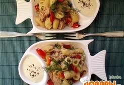 Салат из тунца с макаронами