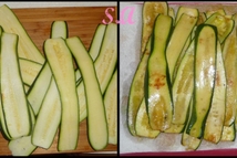 Шаг 1: Цукини порезать вдоль на ломтики …