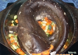 Рецепт: Сом на овощной подушке